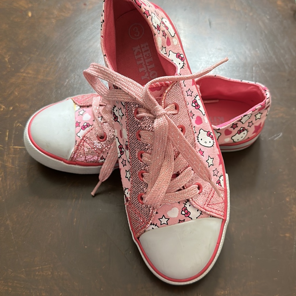Hello Kitty Glitter Sneakers  Size 3 Youth Girls - Picture 4 of 11